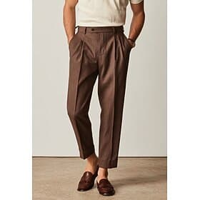 Pour des hommes Coton Lin Dress Pants works Pantalon décontracté Vêtements de rue Affaires Élégant Actif Formel Marine foncé Vert foncé Violet Printemps  Été P