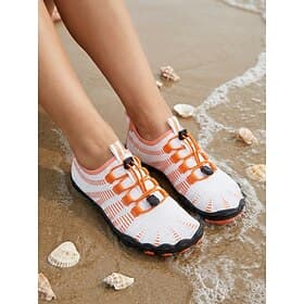 Women's Quick-Dry Water Shoes – Lightweight Breathable Aqua Beach Shoes with Adjustable Elastic Lace and Anti-Slip Sole, Barefoot Outdoor Style for Beach, Surf