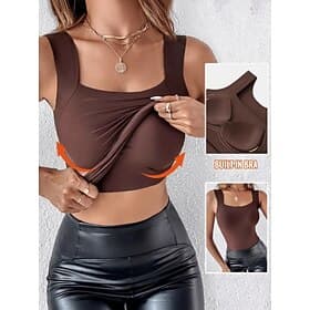 Women's Tank Top Sleeveless Shirt Tee Top Solid Color Fashion Classic Casual Sleeveless U Neck Regular Tops Daily Going out Weekend Blue Pink Wine Coffee Summe