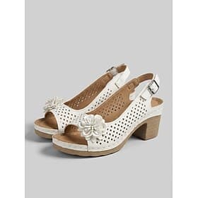 Women's Floral Cutout Slingback Sandals – Comfortable Chunky Heel Summer Sandals for Casual  Garden Party Wear