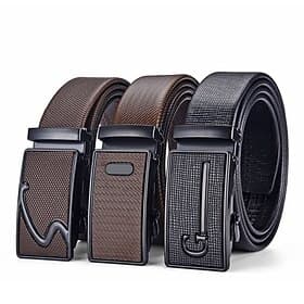 Homme Ceinture Boucle automatique PU Streetwear Contemporain Loisir Couleur Unie A01 A02 Quotidien Affaires Formel Ceinture Taille
