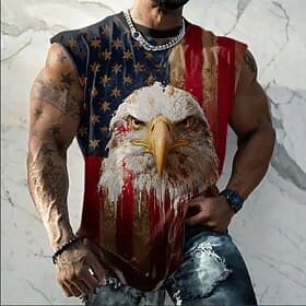 4th of July 2026 250th Memorial Day Men's Patriotic Designer Patriot US Flag T-Shirt