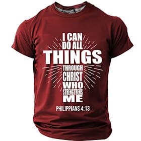 Men's Solid Color Cross Bible T Shirt Short Sleeve T shirt 3D Print Crew Neck Shirt Vintage Retro Daily Festival Blue Black Burgundy Summer Spring Clothing App
