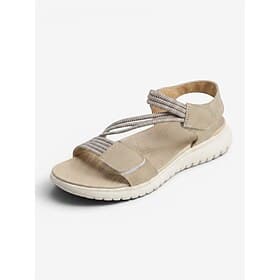 blaue Riemchensandalen für Damen mit Klettverschluss und gepolsterter Sohle - bequeme sportliche Sommerschuhe zum Spazierengehen und für die Freizeit