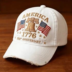 Men's Unisex United States 250th Anniversary Hat Baseball Cap Sun Hat Trucker Hat Black White Polyester / Polyamide Adjustable Patriotic Vacation Sports Daily