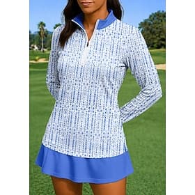 Women's Abstract Tops Sport Shirt Tennis Shirt Tennis Top Long Sleeve Zipper Floral UPF50 UV Resistant High Elasticity Moisture Wicking Breathable Volleyball T