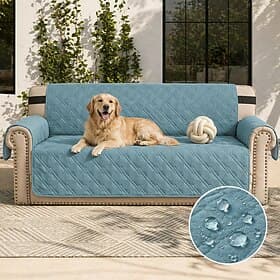 Waterproof Couch Cover for Cushion Couch Sofa Cover for Dogs Water Resistant Furniture Protector Cover with Foam Sticks Elastic Straps for Pet Cat thumbnail 2