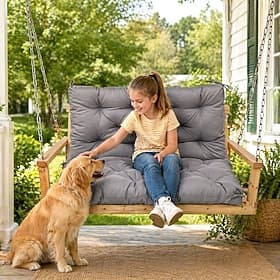 Porch Swing Cushions, Patio Cushions 2-3 Seater Waterproof Swing Chair Cushions for Outdoor Furniture, Thicken 4in Outdoor Swing Cushions, for Outdoor Patio Ga