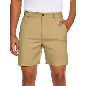 Men's Shorts Dress Shorts Work Shorts Casual Shorts Golf Shorts Pocket Plain Comfort Breathable Knee Length Daily Outdoor Business Fashion Streetwear Black Whi