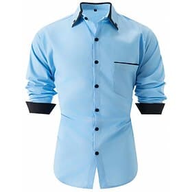 Men's Shirt Dress Shirt Button Down Shirt Color Block Casual Outdoor Black White Red Navy Blue Long Sleeve Turndown Summer Spring Clothing Apparel Patchwork