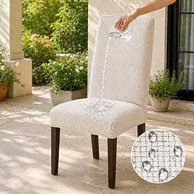 Water Resistant Dining Chair Cover Corn Velvet for Home Polar Fleece Fabric Chair Cover Stretch Slipcovers Seat Chair Covers