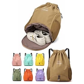 Zaino da donna in nylon, disponibile in vari colori, di grande capacità con numerose tasche, leggero e resistente, ideale per vacanze al mare, sport all'aria a