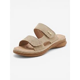 Women's Almond Arch Support Slide Sandals – Adjustable Velcro Strap Comfort Slippers, Cushioned Slip-On Sandals for Walking, Indoor Outdoor  Daily Wear