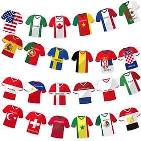 2026 World Soccer Cup Jersey Flag Bunting Banner 49 Pcs International Country String Flags Garland Merchandise for Sports Themed Parties, Events, and Outdoor C
