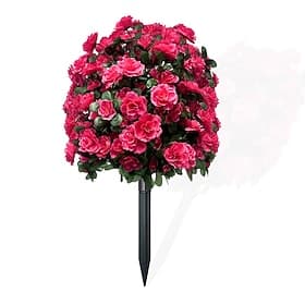 Artificial Azalea Flower with Ground Stakes, 23 UV Resistant Fake Azalea Garden Stake, Faux Greenery Shrubs for Outdoor Porch, Patio, Wedding, Party Decor, Dur