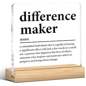 Difference Maker Gifts for Teacher Coach Mentor Boss Leader, Thank You Appreciation Gifts for Coworkers Employee Staff Women Men Motivational Office Desk Decor