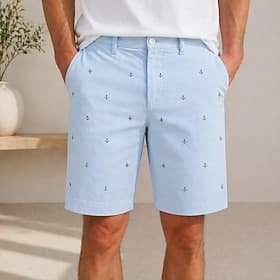 Per uomo Nautico Ancora Bussola Bermuda Pantaloncini casual Pantaloncini da golf Misura del girovita medio Business Casual Lavoro Spiaggia Sport all'Aperto Pan