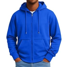 SoftFade™ Men's Hoodie Full Zip Hoodie Blue Black Gray Hooded Plain Zip Up Casual Daily Sports  Outdoor Vintage Cool Sportswear Spring   Fall Clothing Apparel
