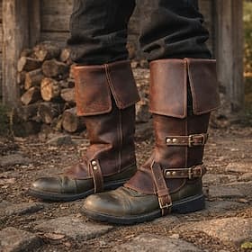 Retro Vintage Medieval Renaissance Gaiters Shoe Cover Warrior Knight Ritter Ranger Fancy Dress Unisex Halloween Carnival Ren Faire Retro Theme Party Adults' Sh