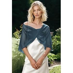 Women's Wrap Mother's Wraps Bridal's Wraps Wedding Guest 's Wraps Cape Elegant Ladies Formal Style Sleeveless Chiffon Wedding Wraps With Pure Color For Daily S