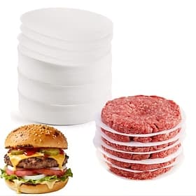500Pcs Non-Stick Hamburger Patty Paper, White Plastic Sheets, Convenient for Separating, Storing, And Freezing Burgers, And Food, Essential Kitchen Items for H