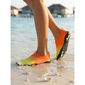 Women's Orange Barefoot Quick-Dry Water Shoes – Lightweight, Breathable, Non-Slip Aqua Socks for Beach, Swimming, Surfing, Pool, Yoga and Outdoor Water Sports
