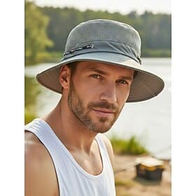 Atmungsaktiver, leichter Herren-Sonnenhut aus Polyester, in verschiedenen Farben erhältlich, schnelltrocknend, ideal für Strandurlaub, Angeln, Wandern und den
