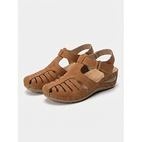 Women's Casual Closed Toe Fisherman Sandals – Breathable Cut-Out Comfort Shoes with Adjustable Strap for Walking Outdoor Wear