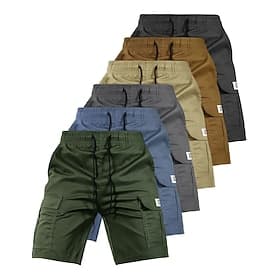 Herren Cargohose Cargohosen Cargo-Shorts Shorts Freizeitshorts Kordelzug Tasche Elastischer Bund Einfach Komfort Atmungsaktiv Knielang Lässig Täglich Outdoor U
