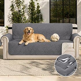 Waterproof Couch Cover Sofa Cover for Dogs Water Resistant Furniture Protector Cover with Foam Sticks Elastic Straps for Pet Cat