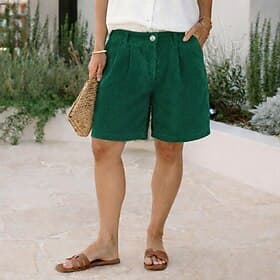 Women's Bermuda Shorts Shorts Corduroy Shorts Baggy Shorts Vacation Fashion Casual Daily Knee Length Mid Waist Solid Color Plain Comfort Soft Breathable Inelas