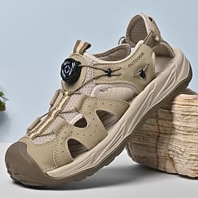 Geschlossene Herren-Outdoor-Sandalen mit Drehverschluss, atmungsaktive Wanderschuhe, leichte und bequeme Sportschuhe für Herren, ideal zum Wandern, Reisen, Cam