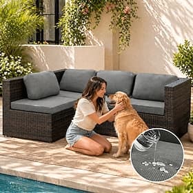 8Pcs Stretch Patio Cushion Covers,Outdoor Waterproof Couch Covers Replacement,Outdoor Couch  Sofa Slipcovers,for Patio Furniture Cushion Covers,Washable Reusab