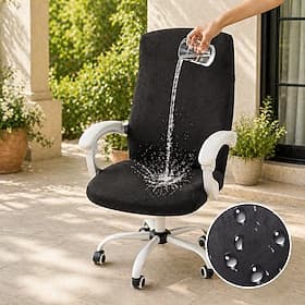 PU Leather Waterproof Office Chair Covers Anti-dirty Rotating Stretch Office Computer Desk Seat Chair Cover Removable Slipcovers