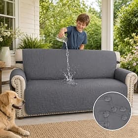 Waterproof Quilted Pet Sofa Mat Fabric Sofa Cover Full Coverage Couch Protector Non Slip Durable Furniture Protector All Season Use for Dogs Cats Home Living R