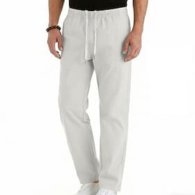 Homme Pantalons Pantalon décontracté Pantalons Amples Cordon de serrage Avec Poches Taille Élastique Uni Confort Doux Occasionnel Quotidien Extérieur Vacances