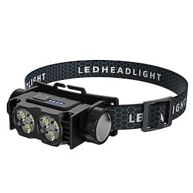LED Headlamp Rechargeable, Super Bright Magnetic Headlight with Type-C Fast Charging, Waterproof, Real-Time Power, Lightweight, 120° Adjustable Beam, Compact f