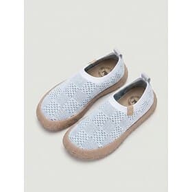 Women's White Breathable Knit Slip-On Sneakers – Lightweight Cushioned Walking Shoes, Flexible Comfort Flats for Travel, Work, Daily Wear  Outdoor Activities