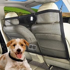 Rete divisoria universale per auto per animali domestici, divisorio regolabile per sedile posteriore dell'auto, barriera per cani, rete divisoria a maglie per
