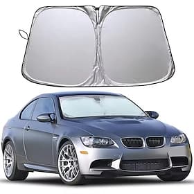 Car Windshield Sun Shade, Foldable Reflective Silver UV Ray Protector, Blocks Heat and Keeps Vehicle Cool, Universal Fit for Most Sedans, SUVs, and Trucks, Dur