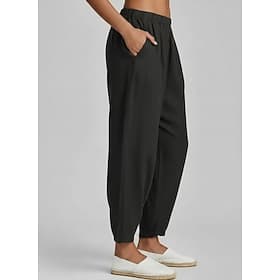 Women's 100% Cotton  Casual Pants Summer Pants Baggy Pants Comfort Full Length Natural Solid Color Plain Pocket Elastic Waist Comfort Inelastic Home Vacation F