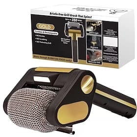Wireless Rechargeable Electric Grill Cleaner 350 RPM Stainless Steel Rollers, LED Light, Dishwasher Washable, for Gas/Charcoal Grills