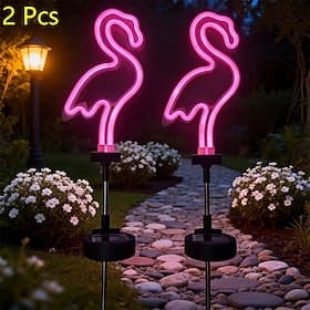 2 Stück 2 W LED-Solarleuchten Wegbeleuchtung  Laternen Multifunktion Solarbetrieben Niedlich Rosa 3.7 V Außenbeleuchtung Hof Garten 1 LED-Perlen