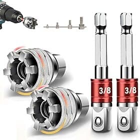 Adjustable Universal Socket Wrench Tool Set, Multi-Function 10mm-19mm Universal Maintenance Socket for 3/8 Drive Ratchet, Torque Wrench Power Drill 2 Sets