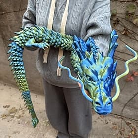 150cm/59in 3D Printed Dragon, Extra-Large 3D Dragon, Animal Doll, Home Desktop Ornament, Fidget Toy, Perfect for Christmas And Halloween Decor, Holiday Celebra