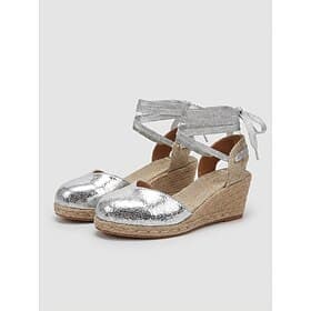 Sandales compensées noires classiques à lacets pour femmes - élégantes espadrilles à bout fermé et bride cheville, idéales pour les vacances insulaires et les