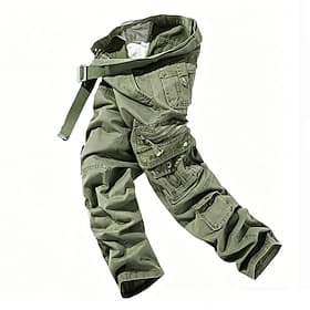 Men's Cargo Pants Trousers Tactical Pants Work Pants Hiking Pants Multi Pocket Flap Pocket Plain Comfort Wearable Daily Outdoor Holiday Streetwear Stylish Blac