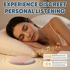 Enceinte d'oreiller Bluetooth 5.4, enceinte sans fil ultra-mince à placer sous l'oreiller, écoute personnelle discrète pour les personnes dormant sur le côté,