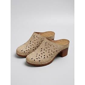 Mules de mujer color caqui con aberturas y tacón de bloque: zuecos transpirables sin cordones, tacones ligeros y cómodos para fiestas en el jardín y viajes a r