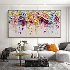 Handmade Oil Painting Canvas Wall Art Decoration Richly Oiled Flowers for Home Living Room Decor Rolled Frameless Unstretched Painting